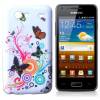 Samsung Galaxy S Advance I9070 Silicone Case White with butterflies Samsung Galaxy S Advance I9070 Silicone Case White with butterflies