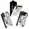 Samsung Galaxy s II i9100 Leather Flip Case Design White Tiger (OEM)