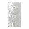 Σκληρή Θήκη Πίσω Κάλυμμα Snake Skin για iPhone 4G / 4S Ασημί