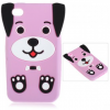 iPhone 4G / 4S  Μαλακή Θήκη Σιλικόνης Cute Dog Ανοιχτό Μώβ (OEM)