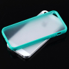 Iphone 4 4S TPU bumper Frame Matte clear back hard case cover Blue OEM