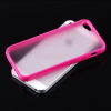 Iphone 4 4S TPU bumper Frame Matte clear back hard case cover Magenta ΟΕΜ