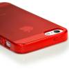 iPhone 5 θήκη Smooth Finish TPU Case Διάφανη Κόκκινη