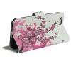 Apple iPhone 6 4,7" - Leather Stand Wallet Case White With Pink Flowers (OEM)