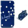 Apple iPhone 6 4,7" - Leather Wallet Stand  Case Blue With Flowers (OEM)