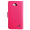 LG L90 D405/D410 - Leather Wallet Case Magenta (OEM)