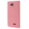 LG L90 D405/D410 - Leather Wallet Case Pink (OEM)