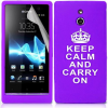 Sony Xperia P LT22i Θήκη Σιλικόνης Keep Calm And Carry On Design Μώβ SXPLT22ISCKCACODPU OEM