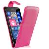 Microsoft Lumia 435 - Δερμάτινη Flip Θήκη  Ροζ (OEM)