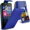 Nokia Lumia 530 - Leather Flip Case Blue (OEM)