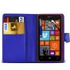 Nokia Lumia 530 - Leather WalletCase Blue (OEM)