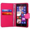 Nokia Lumia 530 - Leather Wallet Case Pink (OEM)