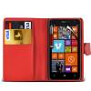 Nokia Lumia 530 - Leather Wallet Case Red (OEM)