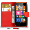 Nokia Lumia 630 / 635 - Δερμάτινη Θήκη Πορτοφόλι Κόκκινο (OEM)