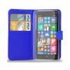 Nokia Lumia 830 Leather Wallet Case Blue (OEM)