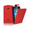 Microsoft Lumia 435 - Leather Flip  Case Red (OEM)