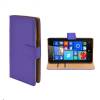 Microsoft Lumia 435 - Leather Wallet Stand  Case Purple (OEM)