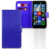 Microsoft Lumia 650 - Leather Wallet Case With Silicone Back Cover Blue (OEM)