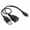 micro USB male to USB A 2 male and USB A 2 female Cable 1.2m (Oem) (Bulk)