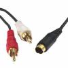 Cable mini din male to 2x RCA male 1.5m (OEM)