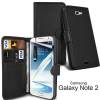Samsung Galaxy Note 2 N7100 τύπου Δερμάτινη Θήκη Πορτοφόλι Μαύρο (ΟΕΜ)