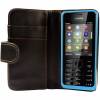 Nokia 301 - Δερμάτινη Θήκη Πορτοφόλι Μαύρη (OEM)