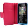 Nokia 301 - Leather Wallet  Case Pink (OEM)