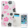 Nokia Lumia 520/525 Leather Flip Wallet Case White With Pink Flowers ΝL520LFWCWPF OEM