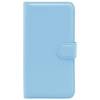 Samsung N910 Galaxy Note 4 Leather Wallet Foldable Case Light Blue