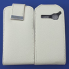 Leather Flip Case for Alcatel One Touch S'Pop OT 4030d White (OEM)