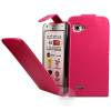 LG Optimus 4X HD P880 Leather Flip Case - Hot Pink 