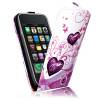 Δερμάτινη θήκη Flip-Open για iPhone 3G/3GS - Pink heart