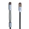 Remax Binary Data/Charging USB 2 male to Lightning male/micro USB B male Cable for iPhone/Android Smartphones 1m Black BINARY-K