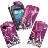 Samsung Galaxy Pocket Neo S5310 Leather Flip Case Purple With Butterflies (OEM)