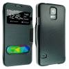 Samsung Galaxy S5 Mini G800F - Μαγνητική Δερμάτινη θήκη με σκληρό πίσω κάλυμμα Μαύρο (ΟEM)