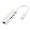 CY USB 3.1 Type C 3 Ports Hub w/ Ethernet Network LAN Adapter for MACBOOK and LAPTOP - White (OEM)