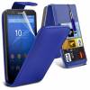 Sony Xperia E4g - Leather Flip Case Blue (OEM)