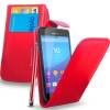 Sony Xperia M4 Aqua/M4 Aqua Dual - Leather Flip Case Red (OEM)