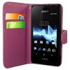 Sony Xperia T Lt30p Leather Wallet Case Purple SXTLT30PLWCPU OEM