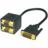 CABLE SPLITTER DVI-I to 2x VGA GOLD PLATED CABLE-563 (OEM)