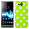 Sony Xperia U ST25i Gel TPU Case Green - With White Dots