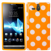 Sony Xperia U ST25i Gel TPU Case Orange - With White Dots