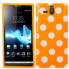 Sony Xperia U ST25i Gel TPU Case Orange - With White Dots Sony Xperia U ST25i Gel TPU Case Orange - With White Dots