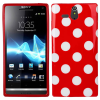 Sony Xperia U ST25i Gel TPU Case Red - With White Dots