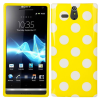 Sony Xperia U ST25i Θήκη Gel TPU Κίτρινη - Με λευκές βούλες Sony Xperia U ST25i Θήκη Gel TPU Κίτρινη - Με λευκές βούλες