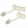 Modular Handset Coiled Extension Cord white