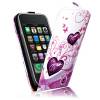 Δερμάτινη θήκη Flip-Open για iPhone 3G/3GS - Pink heart Δερμάτινη θήκη Flip-Open για iPhone 3G/3GS - Pink heart