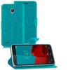 Vodafone Smart Prime 6 - Leather Wallet Case With Plastic Back Cover Τurquoise  (ΟΕΜ)