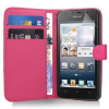 Huawei Ascend Y330 - Leather Wallet Case Magenta (OEM)