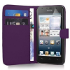 Huawei Ascend Y330 - Leather Wallet Case Purple (OEM)